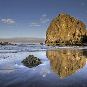 Reflection of Haystack Rock at Cannon Beach