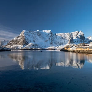 reflection of Norway Lofoten Winter