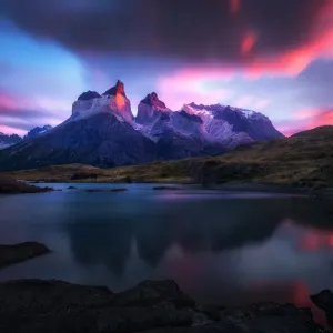 Reflection of Torres del Paine Reflection of Torres del Paine