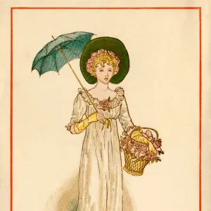 Regency-style young woman - Kate Greenaway, 1884