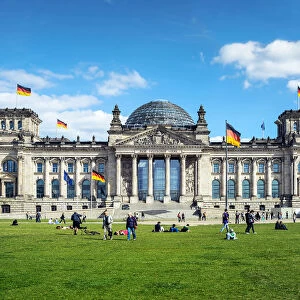 Reichstag building, seat of the German Parliament, Berlin, Germany, Europe, PublicGround