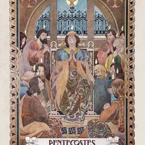 Religious painting Pentecost celebration Religious painting Pentecost celebration