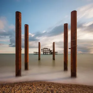Remains of Brighton's West Pier destroyed by fire Remains of Brighton's West Pier destroyed by fire