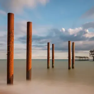 Remains of Brighton's West Pier destroyed by fire Remains of Brighton's West Pier destroyed by fire