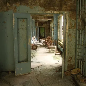 The remains of a building at the Chernobyl nuclear