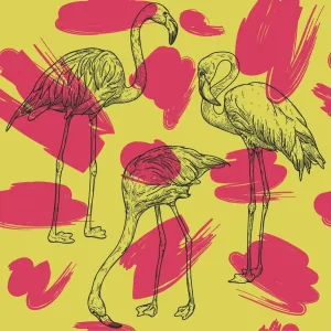 Retro Flamingo Tropical Print Retro Flamingo Tropical Print