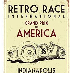 Retro Race Car Wall Poster
