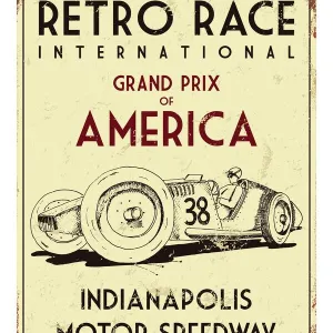 Retro Race Car Wall Poster