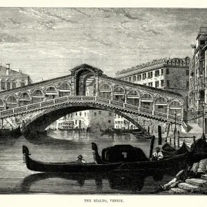 Rialto Bridge, Venice, 19th Century Rialto Bridge, Venice, 19th Century