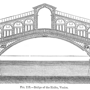 Brücke von Rialto in Venedig, Lithographie 1878 Brücke von Rialto in Venedig, Lithographie 1878