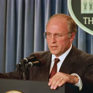 Richard Cheney Speaking to Reporters