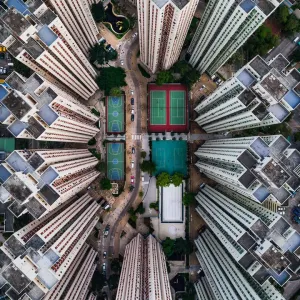 Richland Gardens Building Complex Print, Kowloon Bay, Hong Kong Aerial View Richland Gardens Building Complex Print, Kowloon Bay, Hong Kong Aerial View