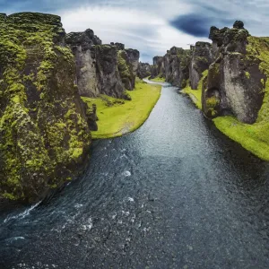 River bed in a canyon, Iceland River bed in a canyon, Iceland
