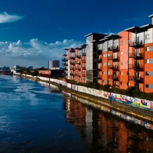 River Irwell Print: A View of the River and Salford Quays River Irwell Print: A View of the River and Salford Quays
