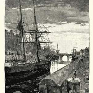 Up the River Liffey, Dublin, 19th Century Up the River Liffey, Dublin, 19th Century