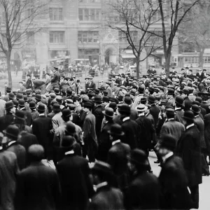 RMS Titanic Sinking - Crowds Outside The White Star Line, NYC RMS Titanic Sinking - Crowds Outside The White Star Line, NYC