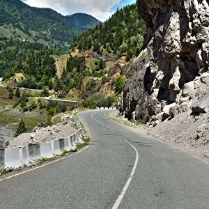 Road to Mestia of Svaneti region in Georgia