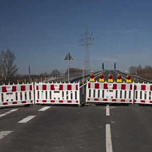 Roadblock, Werne-Stockum, Ruhrgebiet area, North Rhine-Westphalia, Germany, Europe