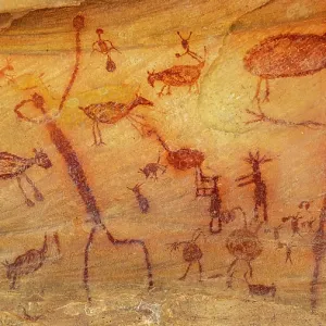 Rock art painting at Pedra Furada