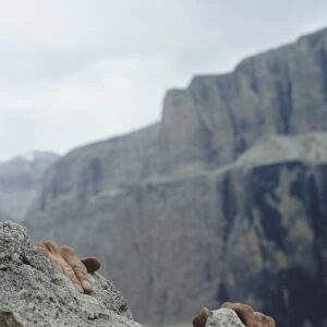Rock climbing in the Dolomites, Italy