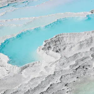 Rock Formation in Pamukkale, Turkey. The Cotton Castle