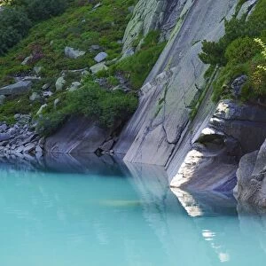 Rock formations at Gelmerstausee reservoir, Guttannen, Canton of Bern, Switzerland