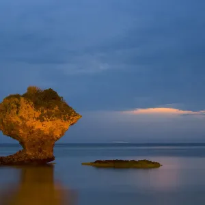 Rock at sunset, Yomitan, Okinawa, Japan Rock at sunset, Yomitan, Okinawa, Japan