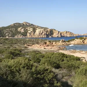 Rocky coastline of Mediterranean sea, Olbia, Costa Smeralda, Sardinia, Italy