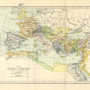 Roman Empire in the Apostolic Age Map, Engraving, 1892