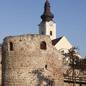 Roman fort, Favianis Roman settlement, Church of St. Stephan, Mautern on the Danube river, Wachau valley, Mostviertel region, Lower Austria, Austria, Europe