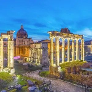 The Roman Forum at Dusk Print The Roman Forum at Dusk Print
