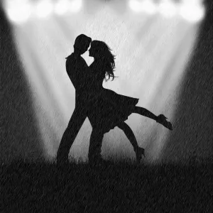 Romantic Couple Print in the Rain Romantic Couple Print in the Rain