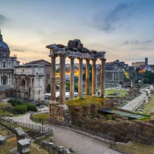 Rome, Lazio, Italy. Imperial fora at sunrise