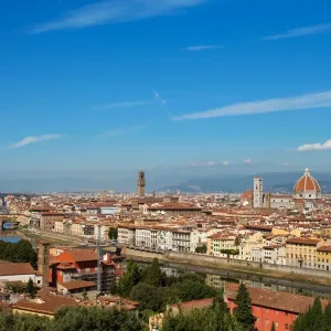 Rooftop View Print of Florence's Basilica and Ponte Vecchio Rooftop View Print of Florence's Basilica and Ponte Vecchio