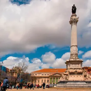 Rossio Square Print: Pedro IV Statue View Rossio Square Print: Pedro IV Statue View