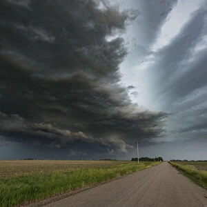 Rotating mesocyclone storm over the Great Plains of Nebraska. USA