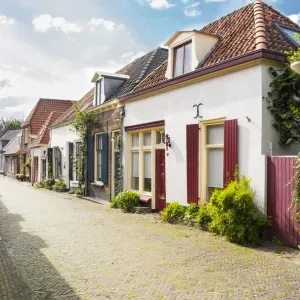 Row of beautiful houses in Doesburg