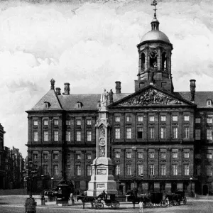 Royal Palace of Amsterdam and Naatje van de Dam in Amsterdam, Netherlands - 19th Century