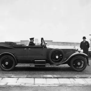 Print of the Prince of Wales in a Rolls Royce Print of the Prince of Wales in a Rolls Royce