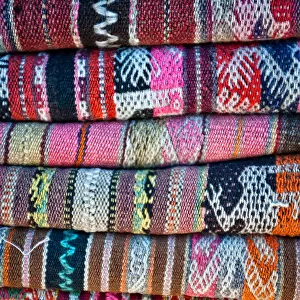 Rugs for sale in the street market of Purmamarca