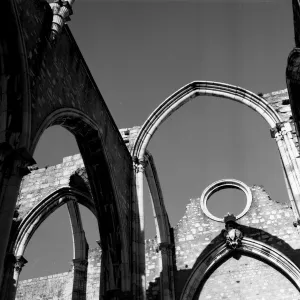 Ruin of a church after an major earthquake