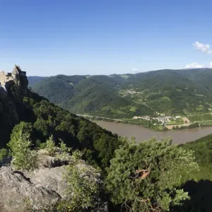 Ruins of Aggstein Castle, Dunkelsteinerwald, Danube, Wachau, Mostviertel, Lower Austria, Austria, Europe Ruins of Aggstein Castle, Dunkelsteinerwald, Danube, Wachau, Mostviertel, Lower Austria, Austria, Europe