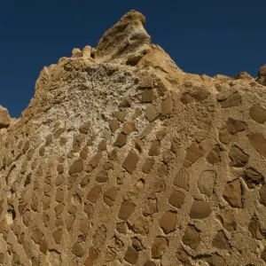 Ruins of ancient Byzantine church in Masada archaeological site Dead Sea Israel