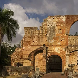 Ruins of the Hospital San Nicolas de Bari in the Zona colonial district a UNESCO World Heritage Site in Santo Domingo Dominican Republic