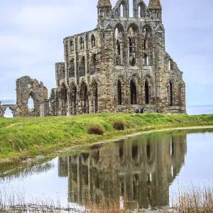 Ruins of Whitby Abbey monastery Print
