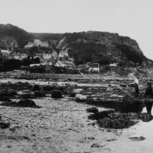 Print of Boats on the Beach at Runswick Bay