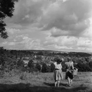Rural View Two Women Print, 1944 Rural View Two Women Print, 1944