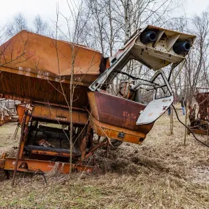 Rusty Harvesters Print: Abandoned Farm in Chernobyl Zone, Ukraine Rusty Harvesters Print: Abandoned Farm in Chernobyl Zone, Ukraine