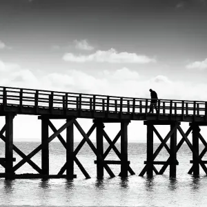 Pensive Man on Pontoon Print Pensive Man on Pontoon Print