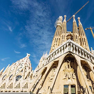 Sagrada Familia aganst blue sky, Barcelona, Catalonia, Spain